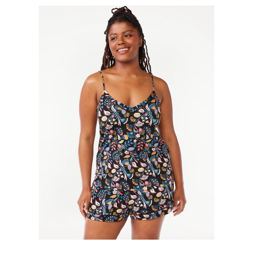 Joyspun Women's Knit Camisole and Shorts Sleep Set, 2-Piece,